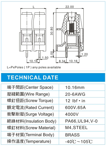 EMQ 10-XX-10.16-00(600V,65A)尺寸图