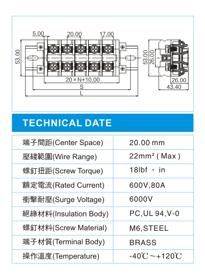 功率型接线端子,PS 22-XX-03(600V,80A)尺寸图