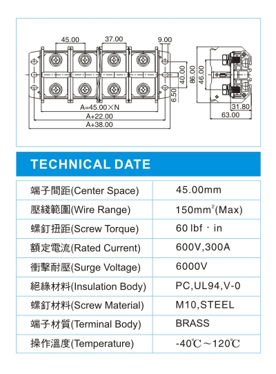 功率型接线端子,PS 150-XX-00-F11(600V,300A)尺寸图